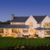 Luxury,Home,Exterior,At,Night:,Beautiful,New,House,With,Large