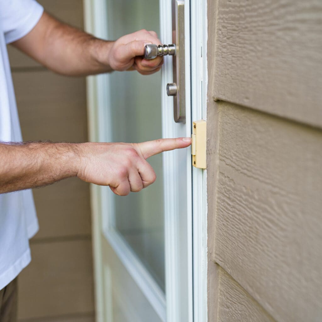 Roofing Contractor Ringing Doorbell