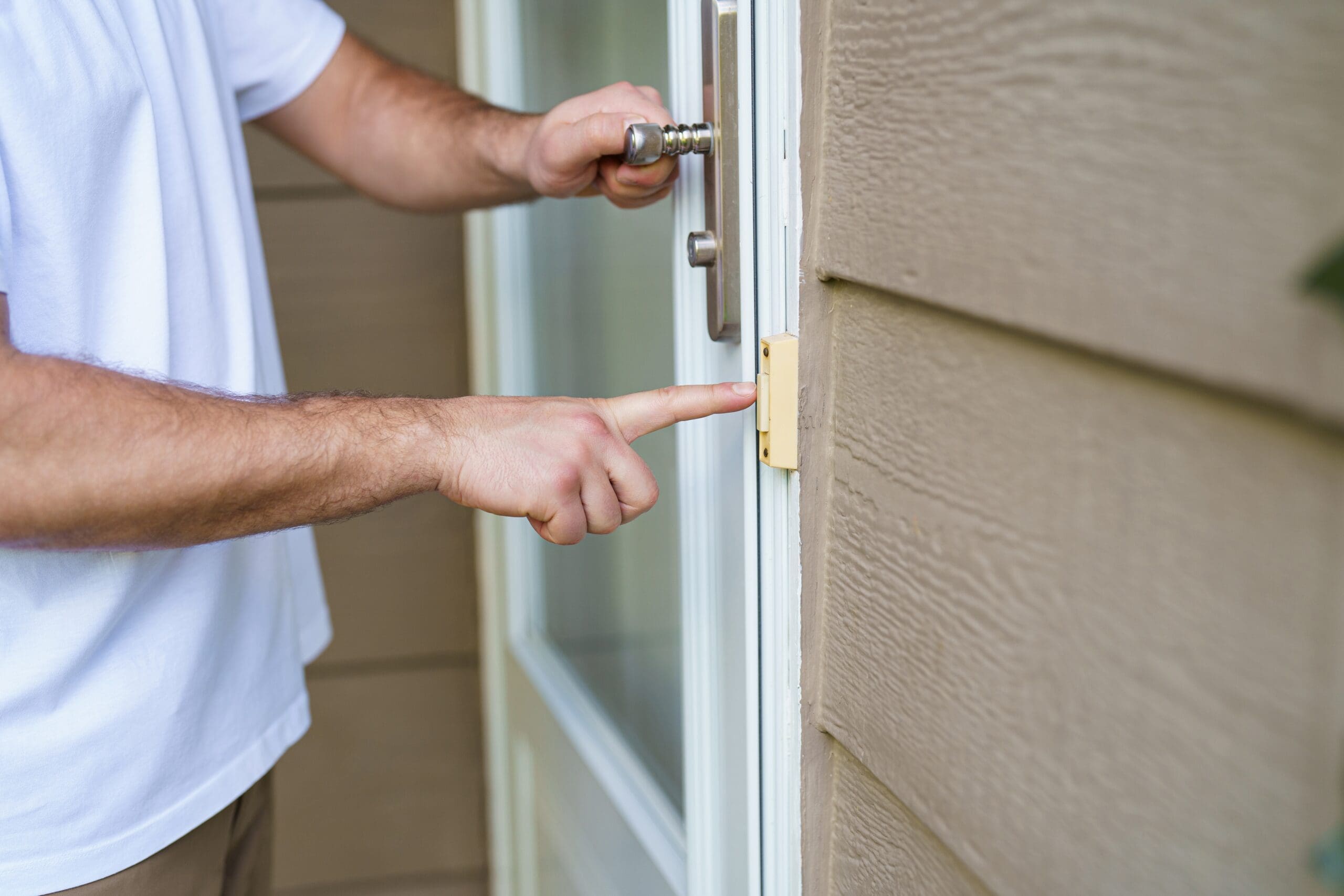 Roofing Contractor Ringing Doorbell